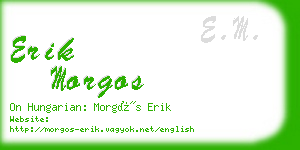 erik morgos business card